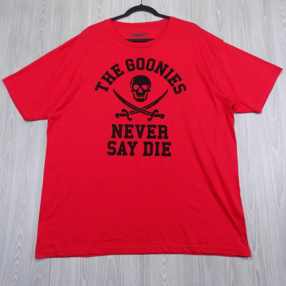 The Goonies T-Shirt Mens 2X Red Never Say Die Graphic Ripple Junction EUC